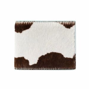 Cowhide Leather Wallet in Turquoise